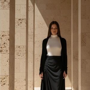 Chic Asymmetrical Black Skirt